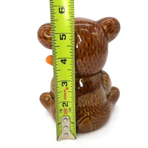 Ceramic Bear Honey Pot Jar with Dipper Houston Foods 3 Piece Retro 80s Kitsch - Picture 6 of 7